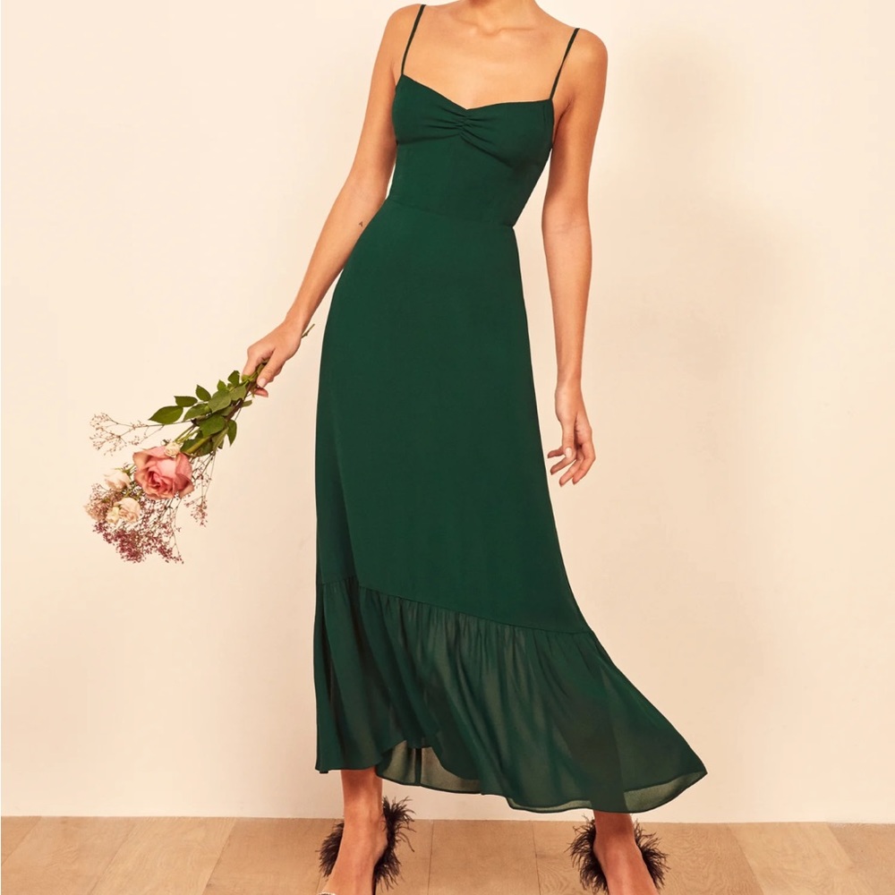 Reformation Emersyn Dress in Emerald